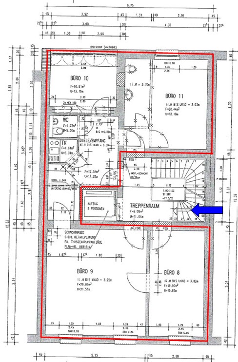 Grundriss 2. OG B�rohaus Bonn