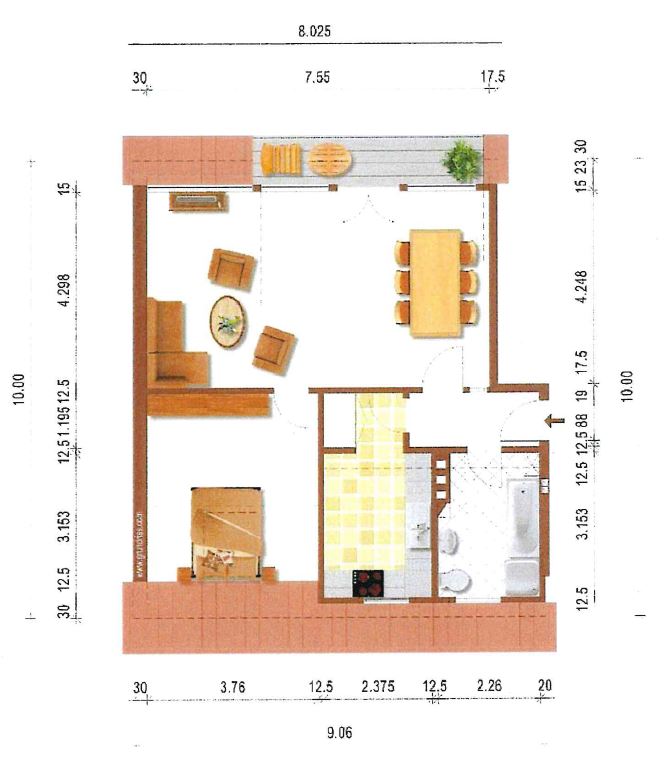 Grundriss Dachgeschosswohnung Bonn