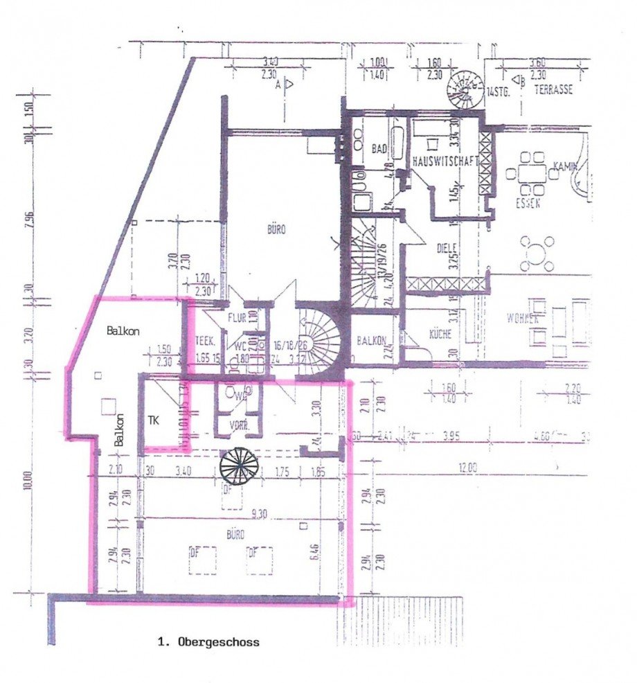 Grundriss 1. OG B�rofl�che Bonn