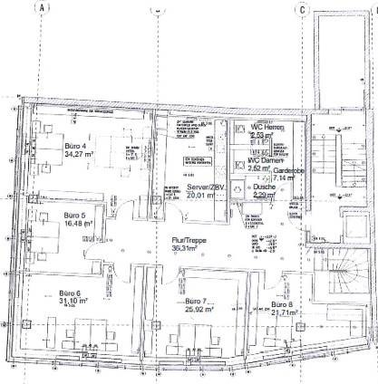 Grundriss 4. OG B�rofl�che Bonn