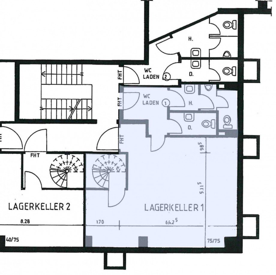 Grundriss KG Ladenlokal Bonn