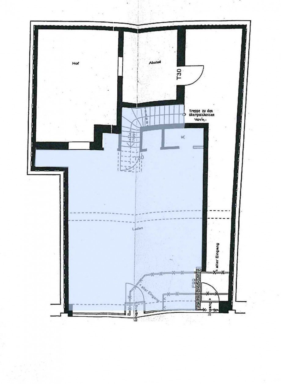 Grundriss EG Ladenlokal Bonn