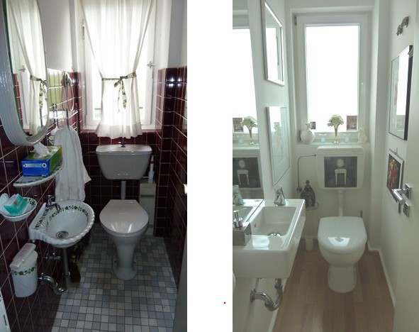 G�ste-WC vorher-nachher Terrassenwohnung Bonn