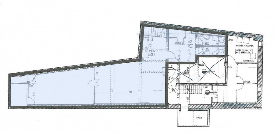 Grundriss UG Ladenlokal Bonn