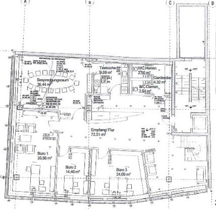 Grundriss 3. OG B�rofl�che Bonn